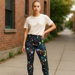 Women’s Pheel Paint Splatter Cropped Leggings Small